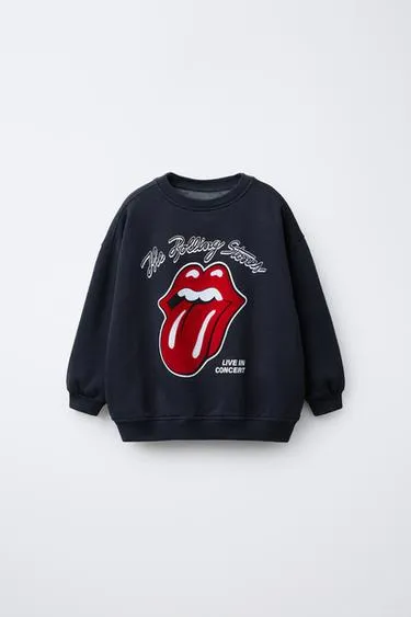 Толстовка с флоковым принтом ROLLING STONES ©