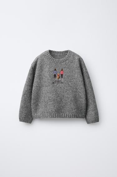 Zara Трикотажный джемпер с вышивкой