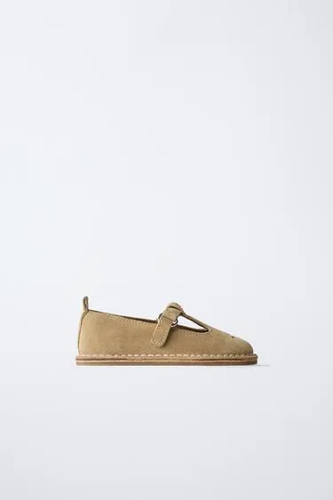 Кожаные балетки T с вышивкой