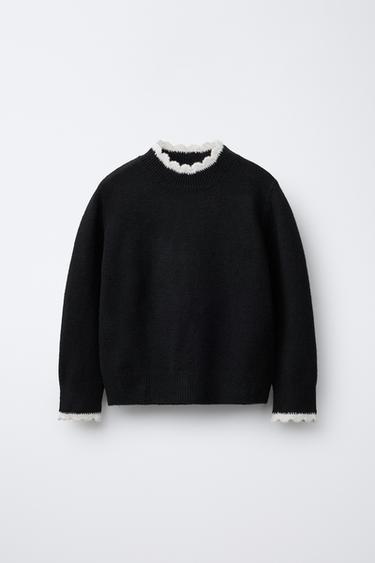 Zara Трикотажный джемпер с отделкой крючком