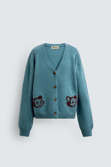 Zara Жаккардовый кардиган с фигаро HARRY LAMBERT FOR ZARA X DISNEY