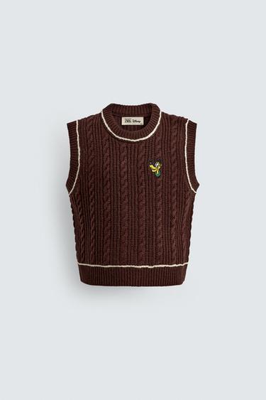 Zara Трикотажный жилет с нашивкой PLUTO HARRY LAMBERT FOR ZARA X DISNEY