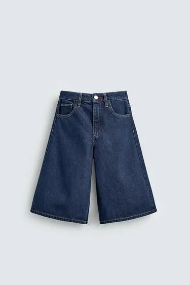 Джинсовые бермуды миди с вышивкой HARRY LAMBERT FOR ZARA X DISNEY