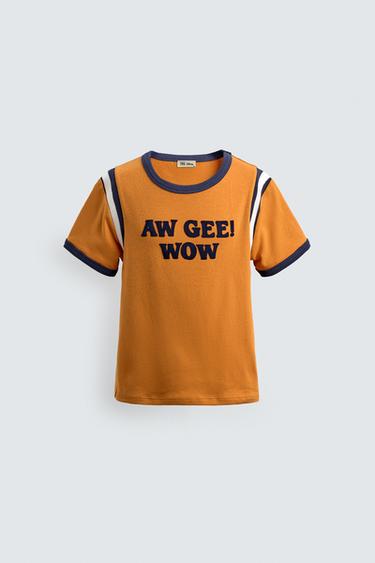 Zara Футболка в рубчик с контрастной надписью HARRY LAMBERT FOR ZARA X DISNEY