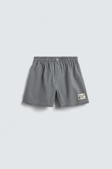 Zara Трусы-боксеры из поплина в клетку HARRY LAMBERT FOR ZARA X DISNEY