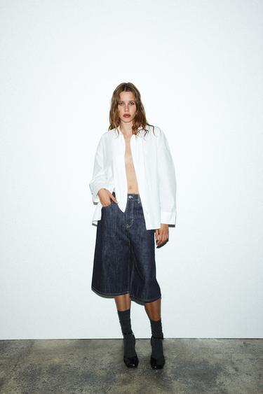 Zara Джинсовые шорты-бермуды TRF со средней посадкой купить с доставкой.