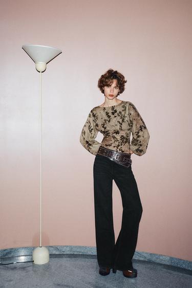 Zara Боди из флокированного тюля