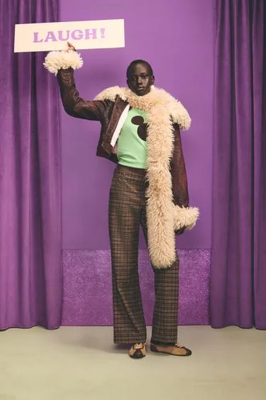 Брюки клеш в клетку HARRY LAMBERT FOR ZARA X DISNEY