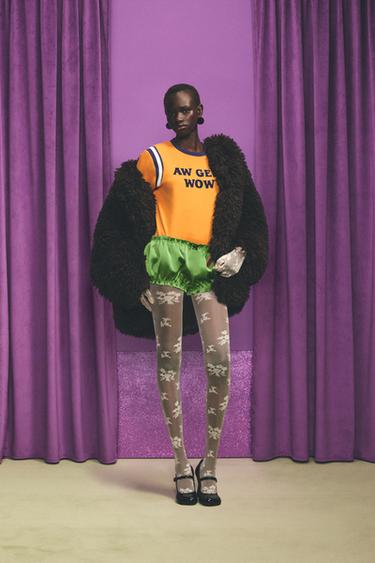 Zara Пальто оверсайз из искусственного меха HARRY LAMBERT FOR ZARA X DISNEY