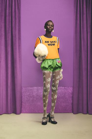 Zara Контрастная футболка в рубчик с текстом HARRY LAMBERT FOR ZARA X DISNEY