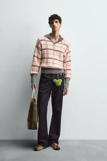 Жаккардовое трикотажное поло в клетку HARRY LAMBERT FOR ZARA X DISNEY