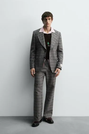 Клетчатый костюмный блейзер HARRY LAMBERT FOR ZARA X DISNEY