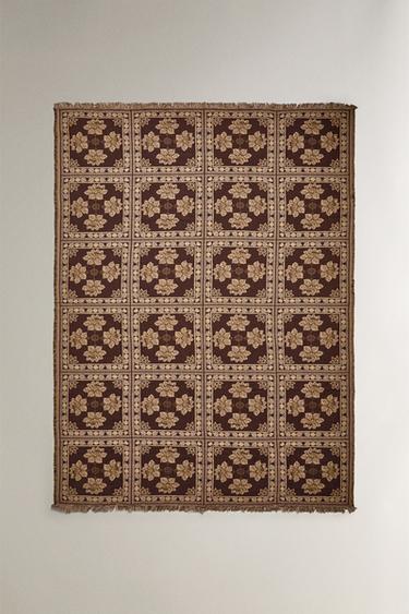 Zara Плед с цветочным жаккардовым узором