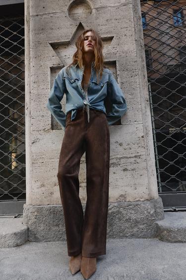 Zara Брюки под замшу