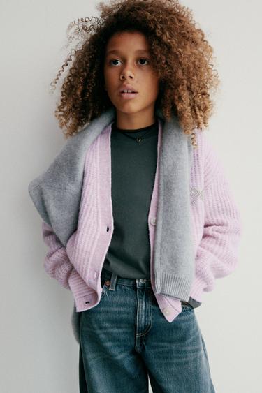 Zara Трикотажный кардиган с бантом и блестками