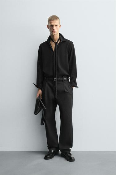 Zara Брюки чинос в полоску из рельефной ткани купить с доставкой.