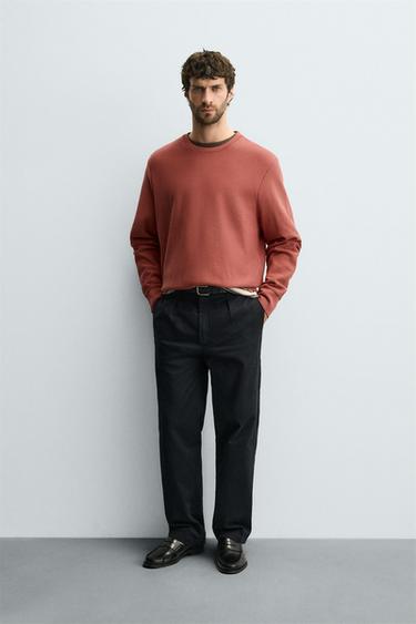 Zara Толстовка с круглым вырезом и эффектом стирки