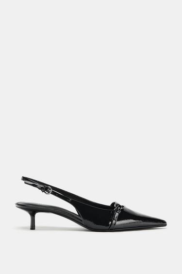 Zara Лакированные туфли-мюли на каблуке KITTEN купить с доставкой.