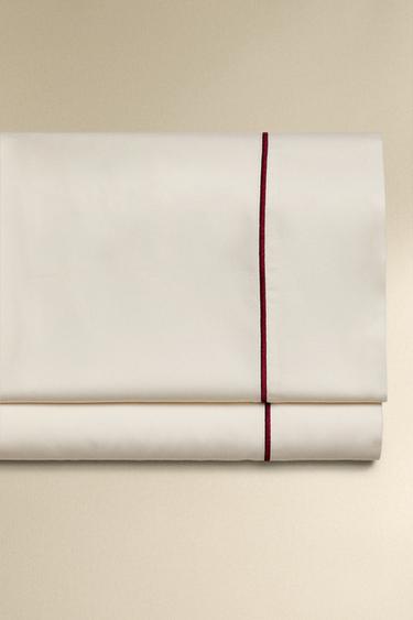 Zara Простынь из сатина с вышитым краем