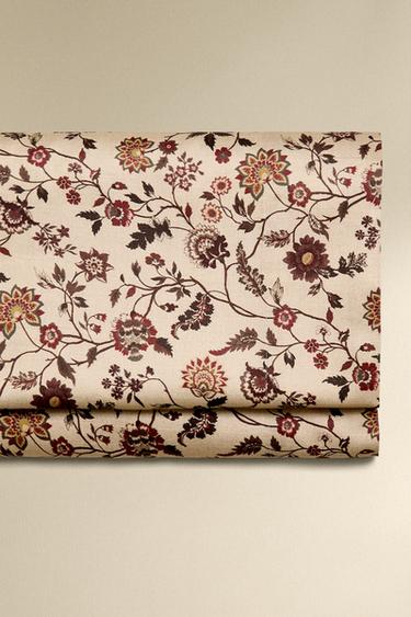 Zara Плоское простынь с рисунком цветов на замшевом хлопке