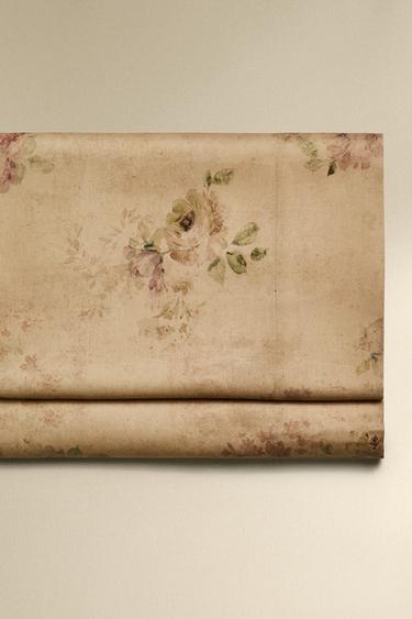 Zara Плоское простынное полотно с цветочным принтом из сатина