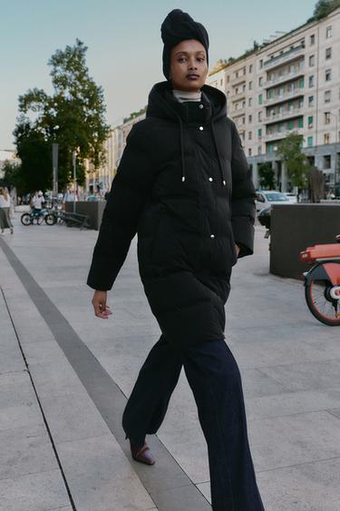 Zara Полудлинный ветрозащитный анорак из прорезиненной ткани