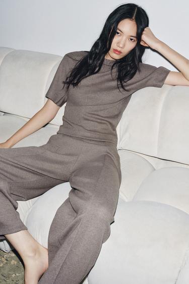 Zara Приталенный топ из мягкой ткани