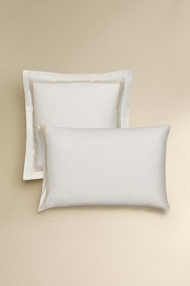 Zara Наволочка с вышивкой из сатина