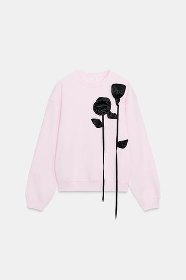 Zara Толстовка с цветочным контрастом купить с доставкой.