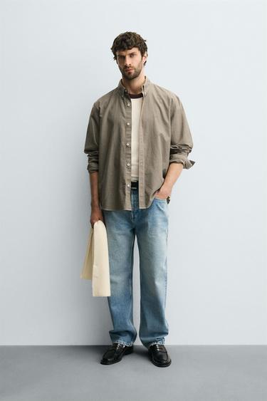 Zara Рубашка классического кроя в клетку