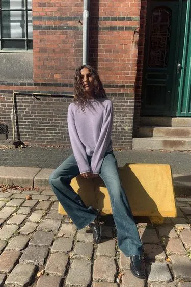 Трикотажный джемпер с контрастной отделкой- Заказать в России