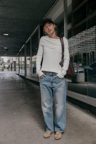 Zara Мягкий топ в рубчик