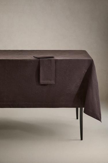 Zara Хлопковый скатерть с жаккардовым узором