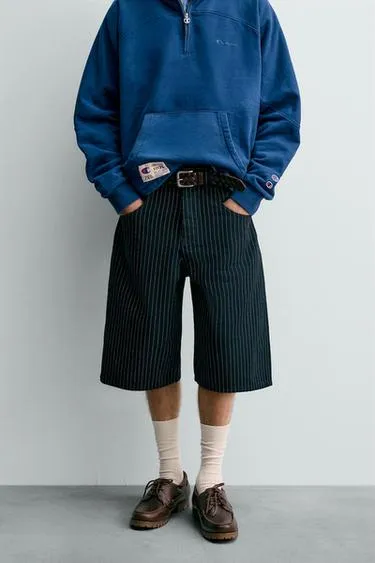 Шорты-бермуды свободного кроя в полоску CHAMPION ® X ZARA
