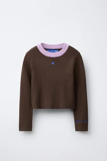 Джемпер в рубчик с контрастным воротником CHAMPION ® X ZARA