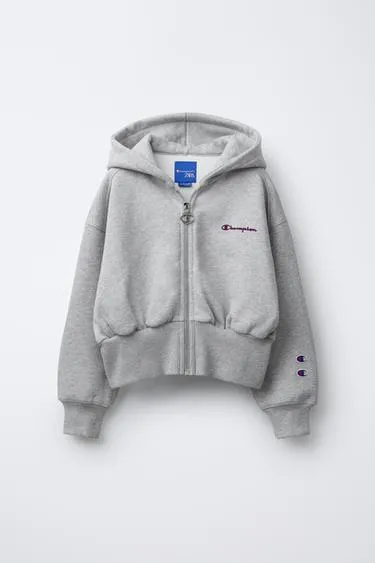 Толстовка на молнии с текстом и флоком CHAMPION ® X ZARA