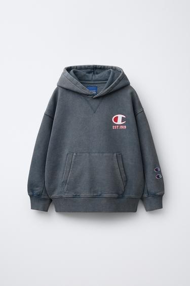 Zara Худи с капюшоном с эффектом потертости CHAMPION ® X ZARA