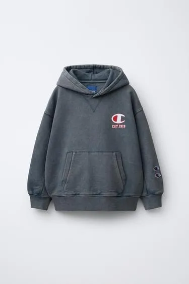 Худи с капюшоном с эффектом потертости CHAMPION ® X ZARA- Заказать в России