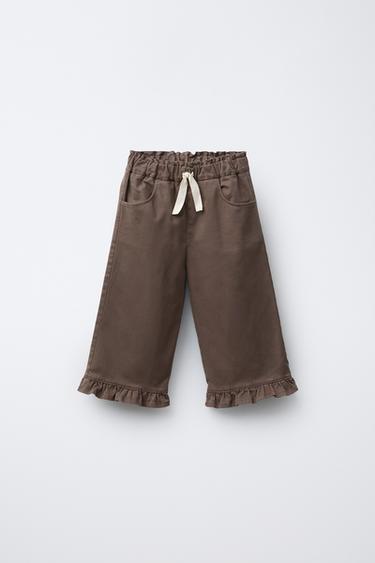 Zara Брюки бэгги с воланами