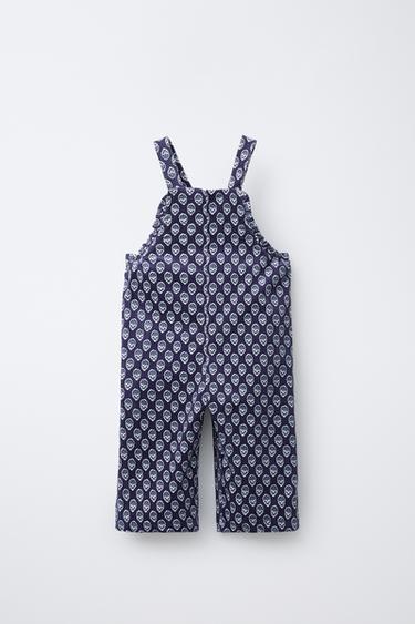 Zara Длинный вельветовый комбинезон с цветочным принтом купить с доставкой.