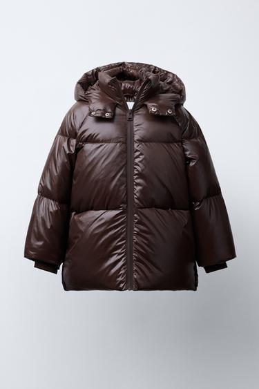 Zara Водоотталкивающий и ветрозащитный пуховик из пера и пуха