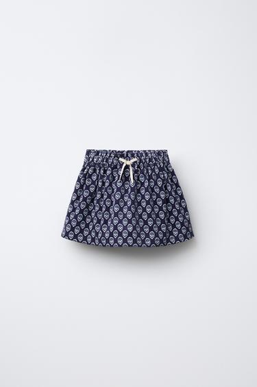 Zara Юбка-шорты из вельвета с цветами