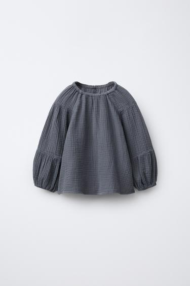 Zara Блузка из хлопковой газы