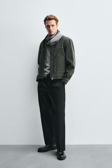 Zara Куртка в винтажном стиле из искусственной замши