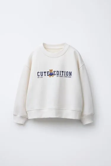 Толстовка с надписью и принтом медвежонка- Заказать в России