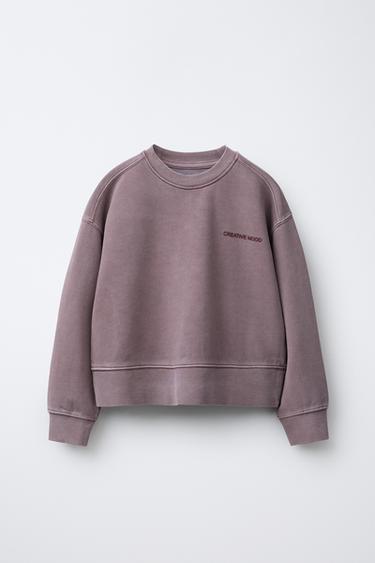 Zara Толстовка с надписью и эффектом потертости