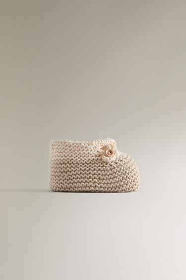 Zara Туфли-балетки из толстого вязаного полотна с двойными ремешками купить с доставкой.