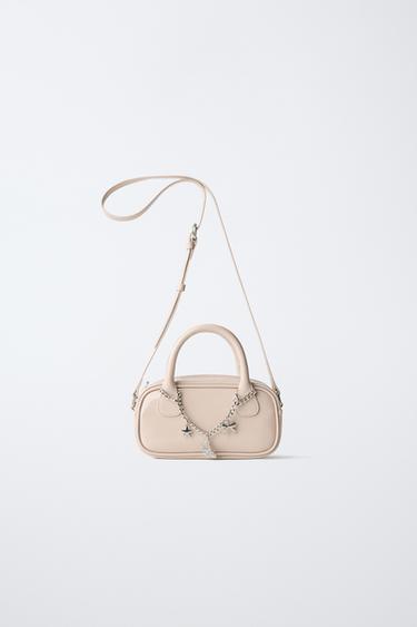 Zara Сумка-боулинг формата мини с подвеской купить с доставкой.