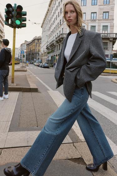 Zara Двубортный блейзер оверсайз