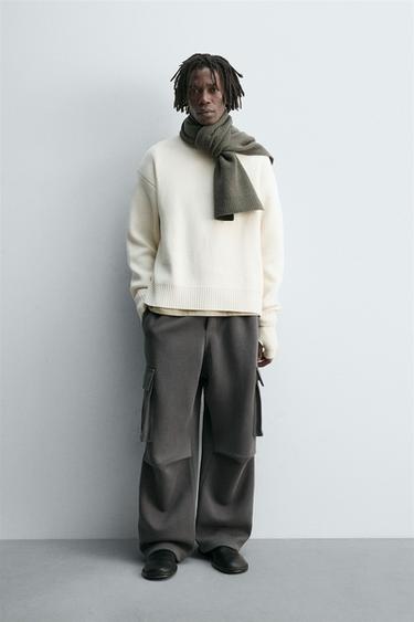 Zara Брюки карго из неопрена со складками